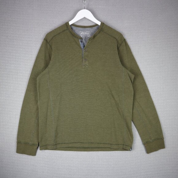 Eddie Bauer Other - Eddie Bauer Thick Thermal Longsleeve Henley Olive Mens Large